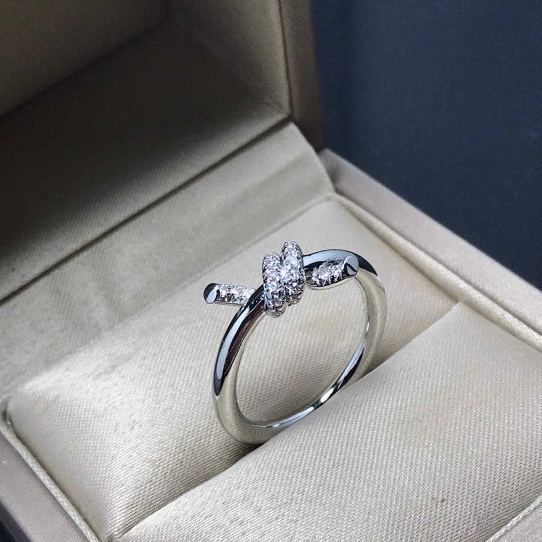 Tiffany Knot Ring 1.2MM Cubic Zirconia