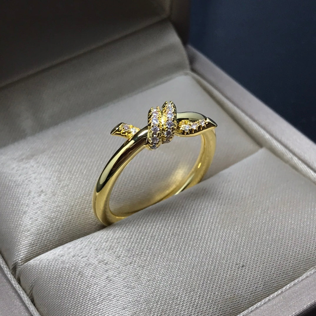 Tiffany Knot Ring 1.2MM Cubic Zirconia