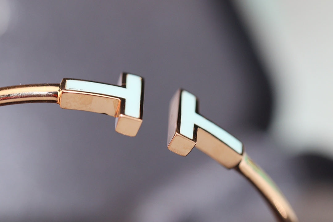 Tiffany T Bracelet 1.8MM Turquoise Pink Gold