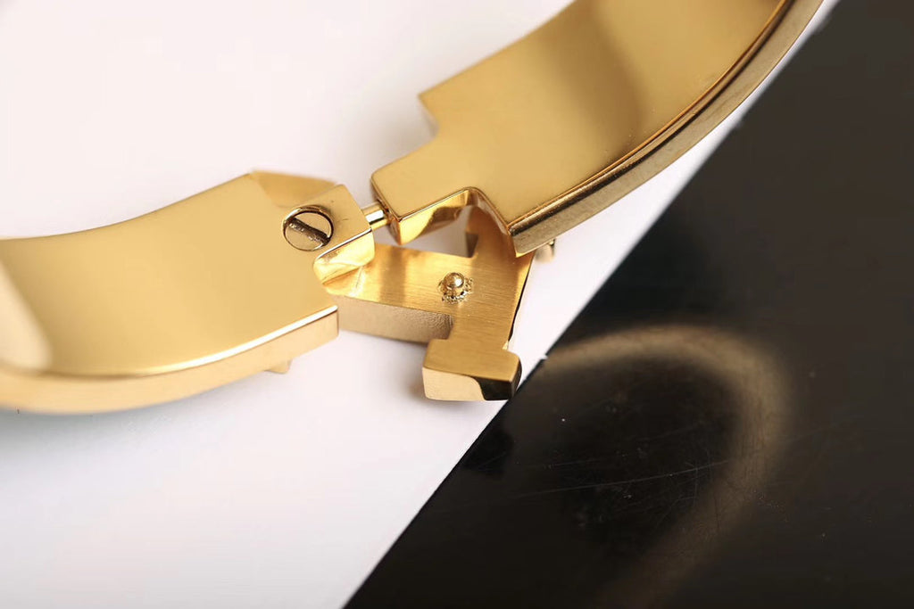 Hermes H Cloud Blue Bracelet Gold Cubic Zirconia