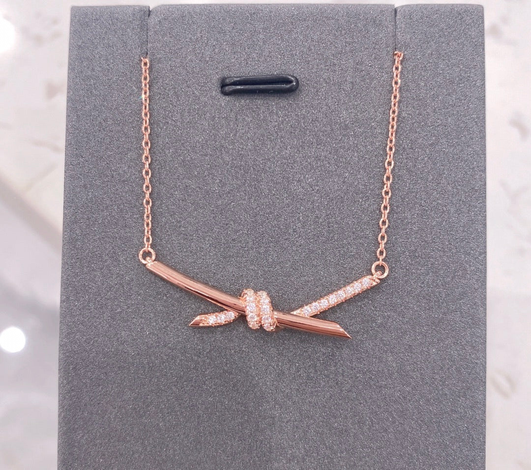 Tiffany Knot Necklace Cubic Zirconia