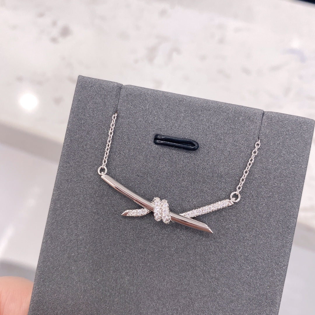 Tiffany Knot Necklace Cubic Zirconia