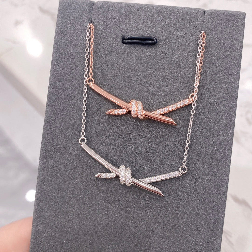 Tiffany Knot Necklace Cubic Zirconia