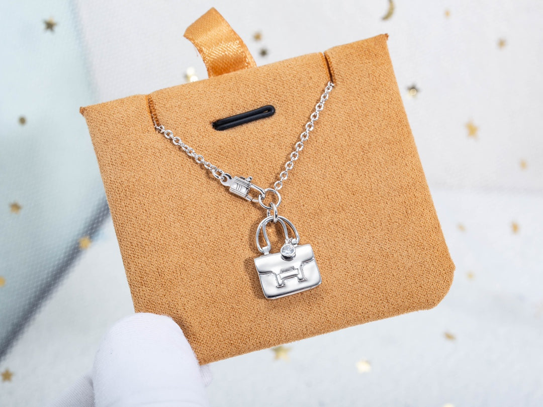 Hermes Amulette Pendant Silver Necklace