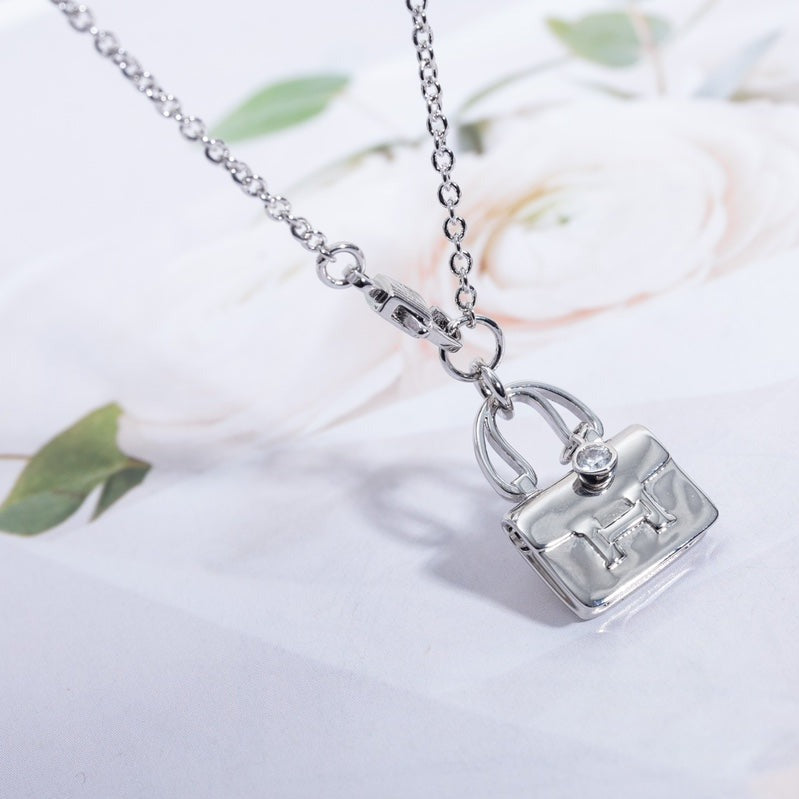 Hermes Amulette Pendant Silver Necklace