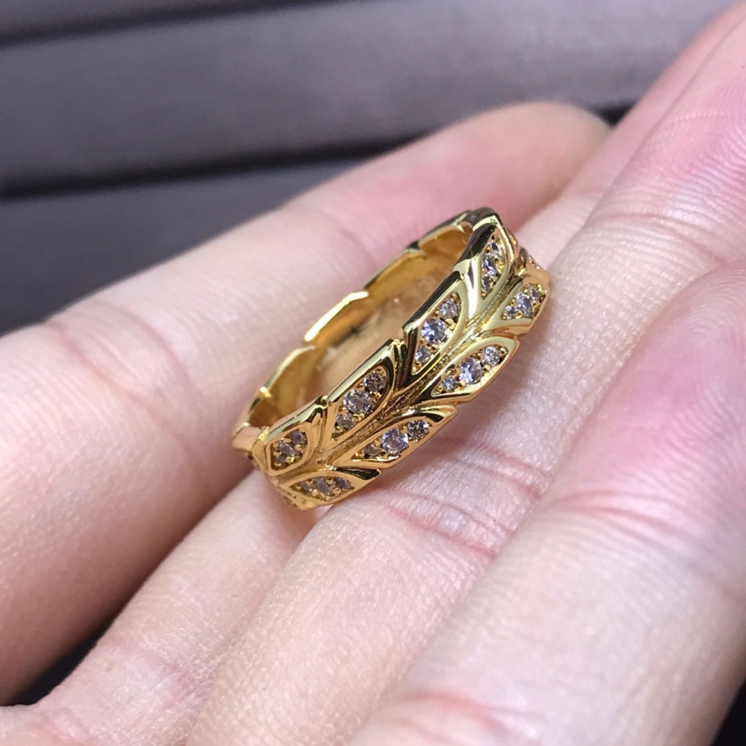 Tiffany Olive Leaf Ring Cubic Zirconia