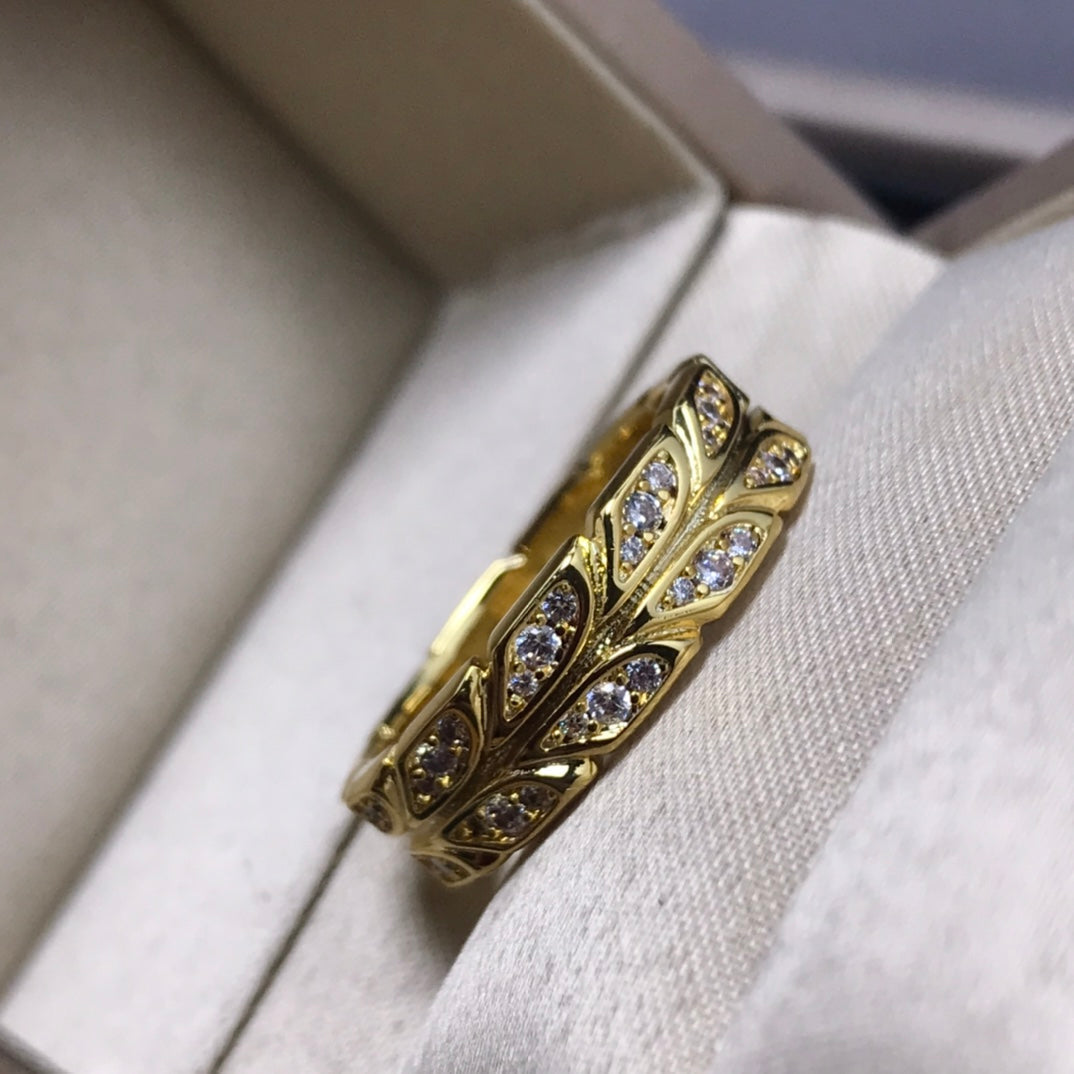 Tiffany Olive Leaf Ring Cubic Zirconia
