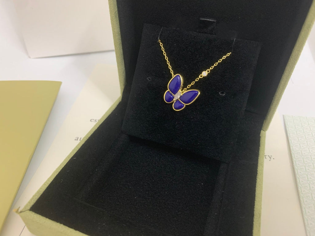 Gucci Blue Butterfly Necklace