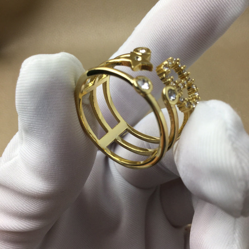 Dior CD Shiny D Ring Gold