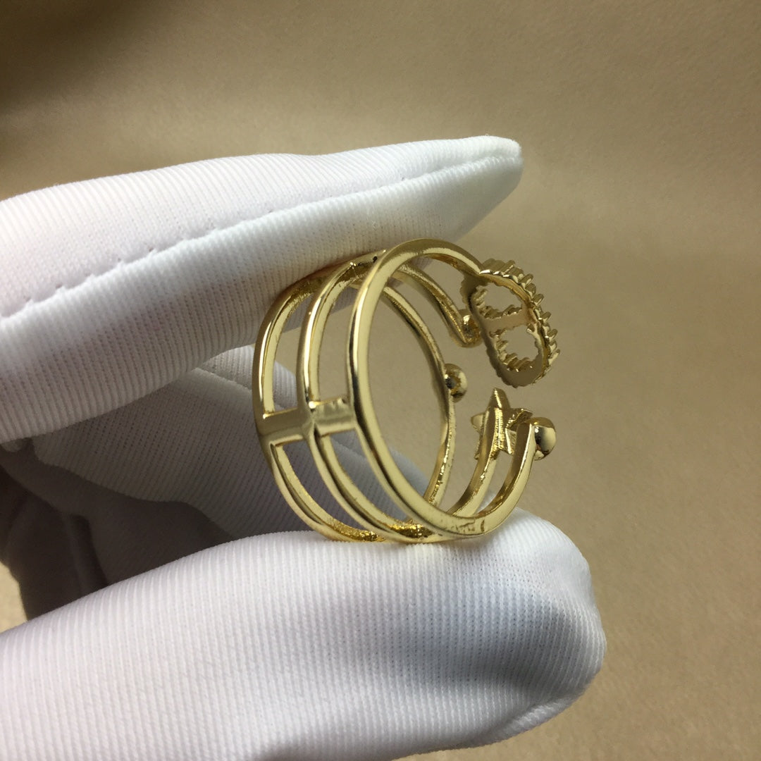 Dior CD Shiny D Ring Gold