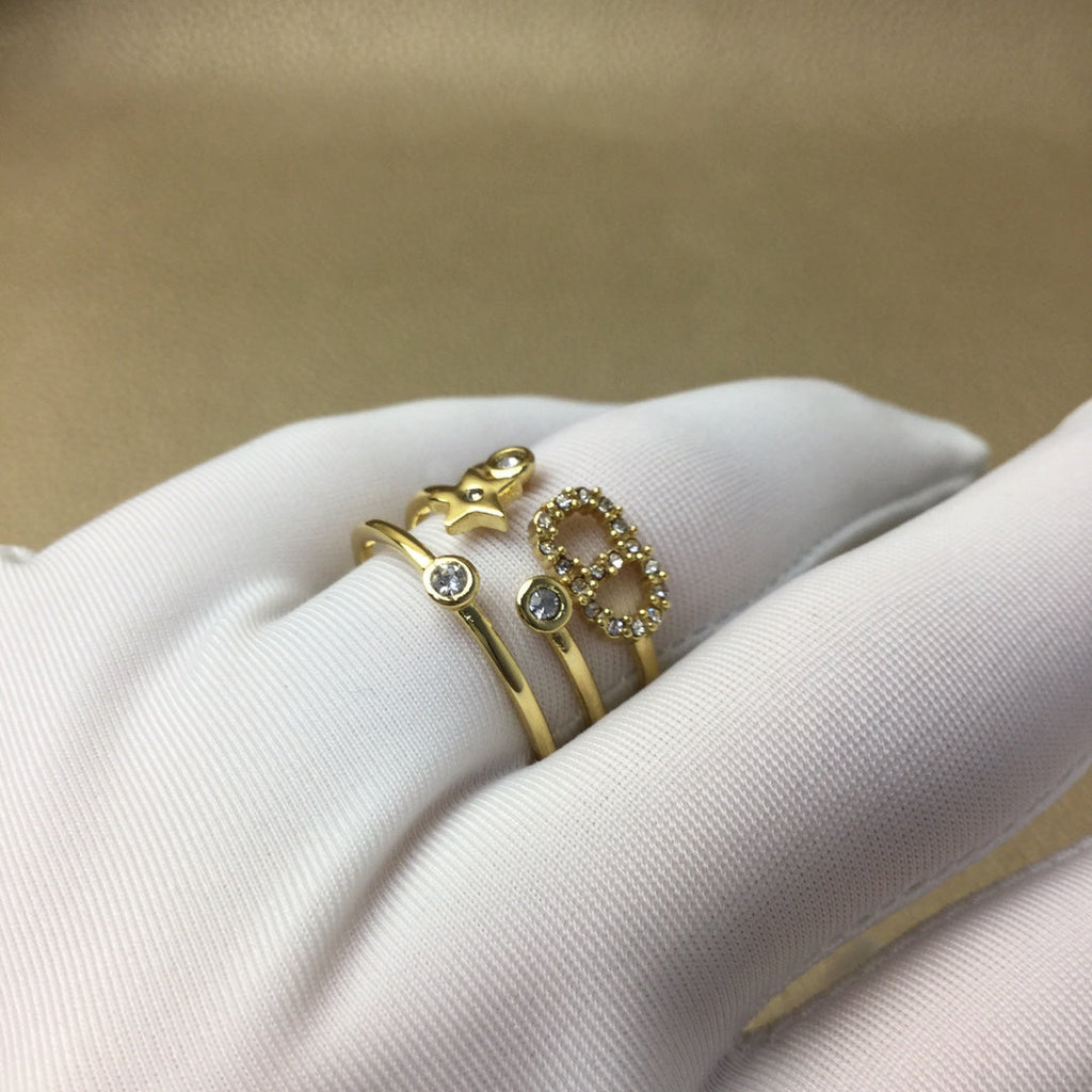 Dior CD Shiny D Ring Gold