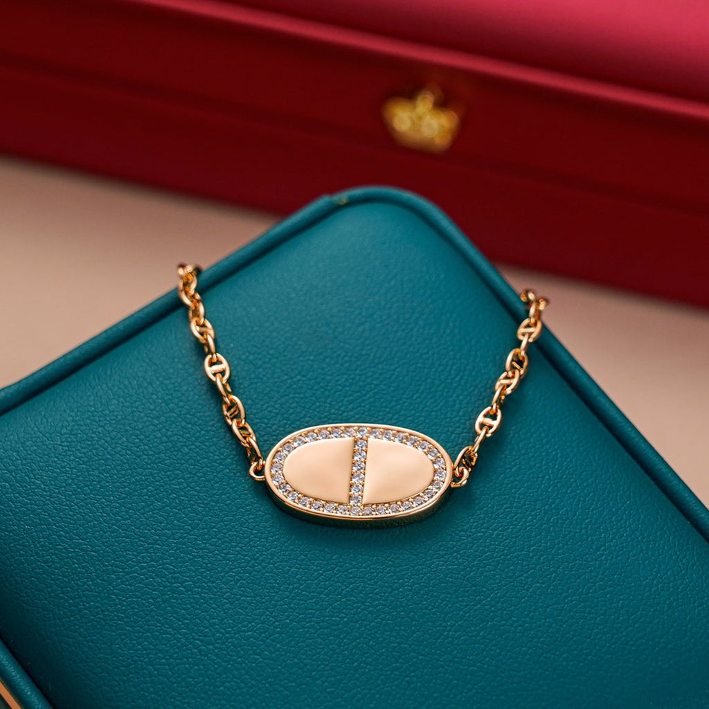 Hermes Chaine Verso Cubic Zirconia Bracelet