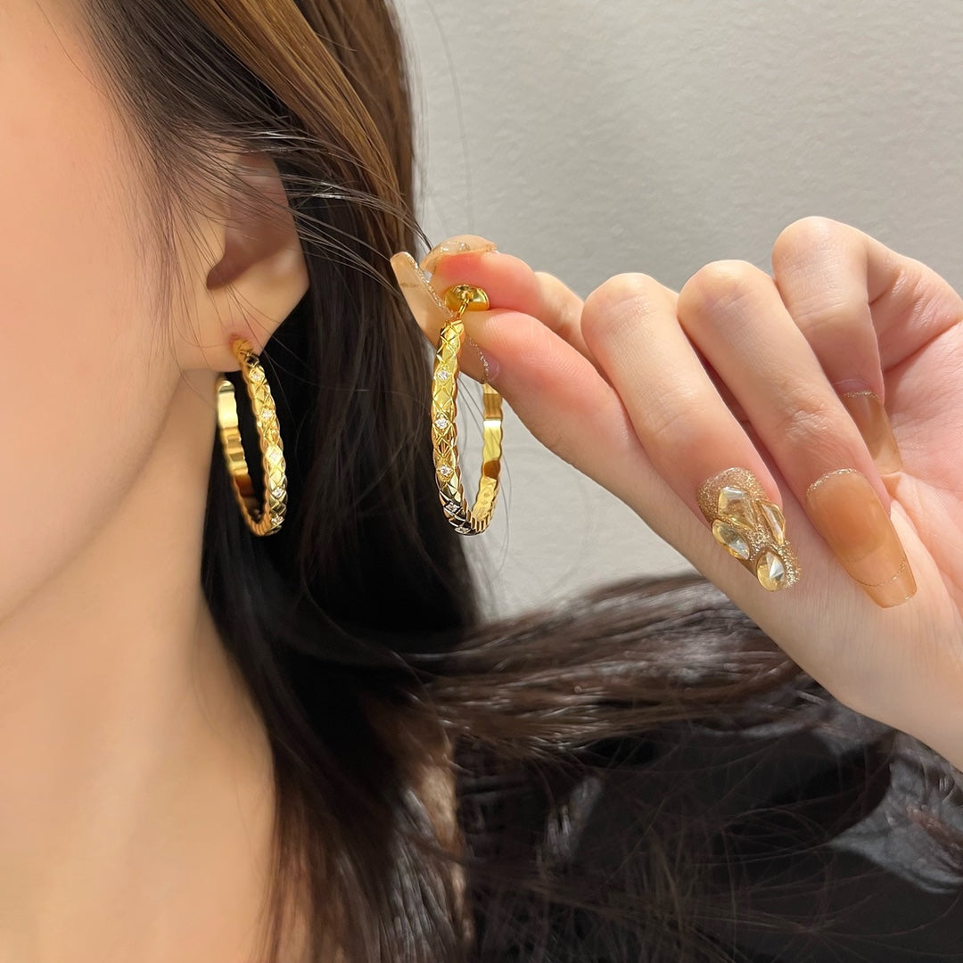 Chanel Crush Cubic Zirconia Hoop Earrings