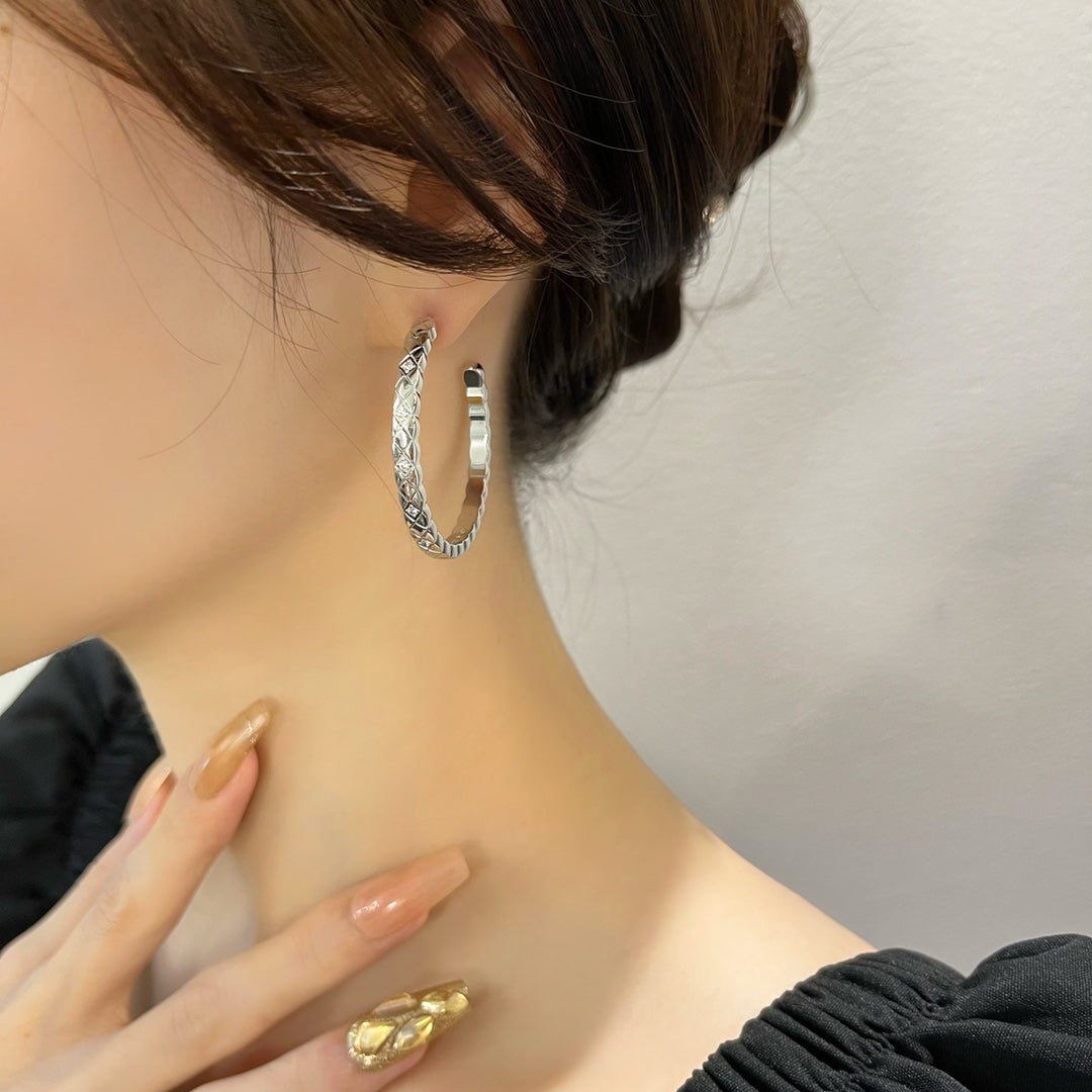 Chanel Crush Cubic Zirconia Hoop Earrings