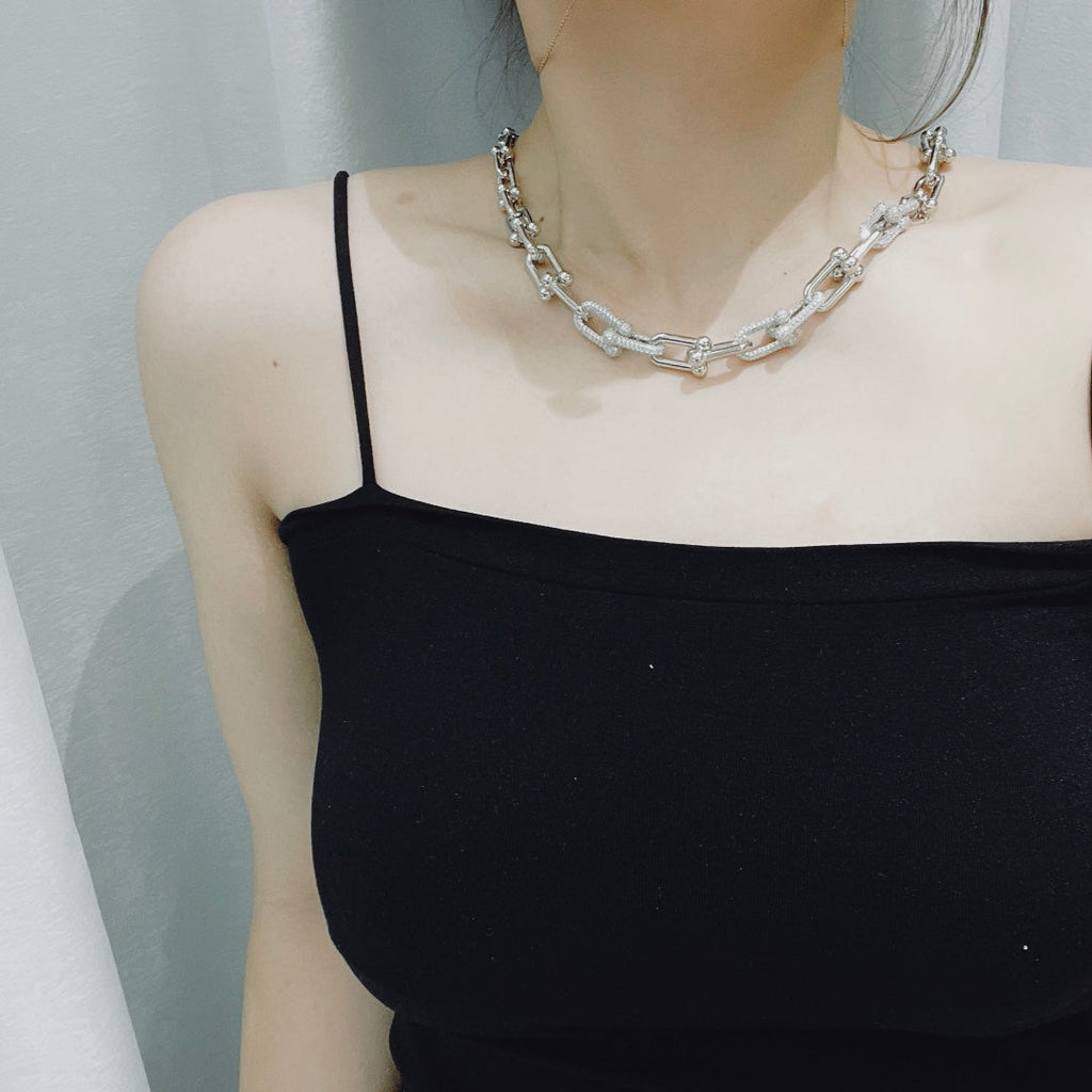 Tiffany Hardwear Necklace Cubic Zirconia Paved