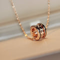 Bvlgari Zero 1 Rock Pendant Pink Gold Black Necklace