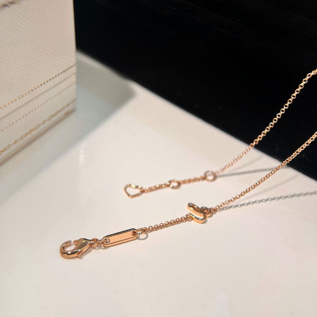 Chopard Happy Heart Cubic Zirconia Pink Gold Necklace