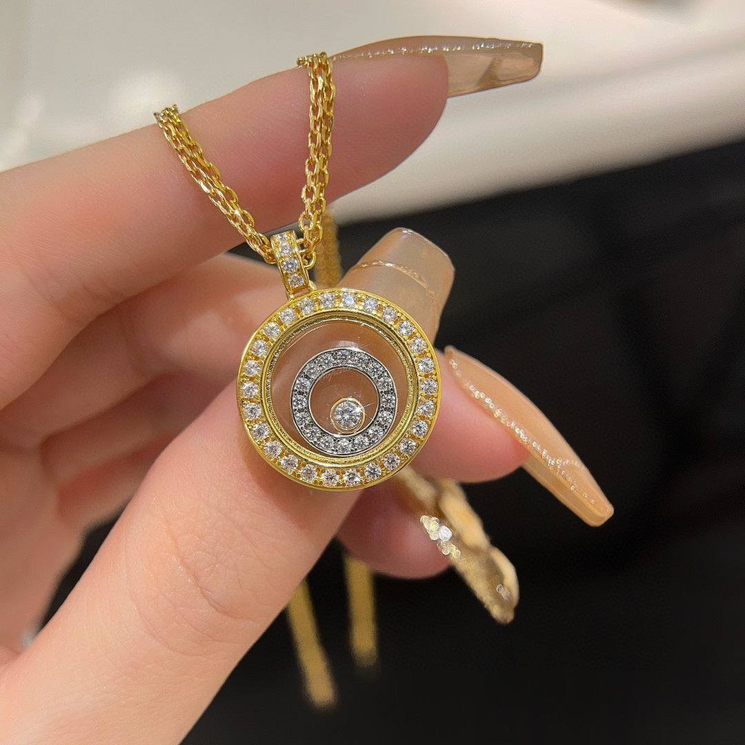 Chopard Happy Heart Cubic Zirconia Gold Necklace