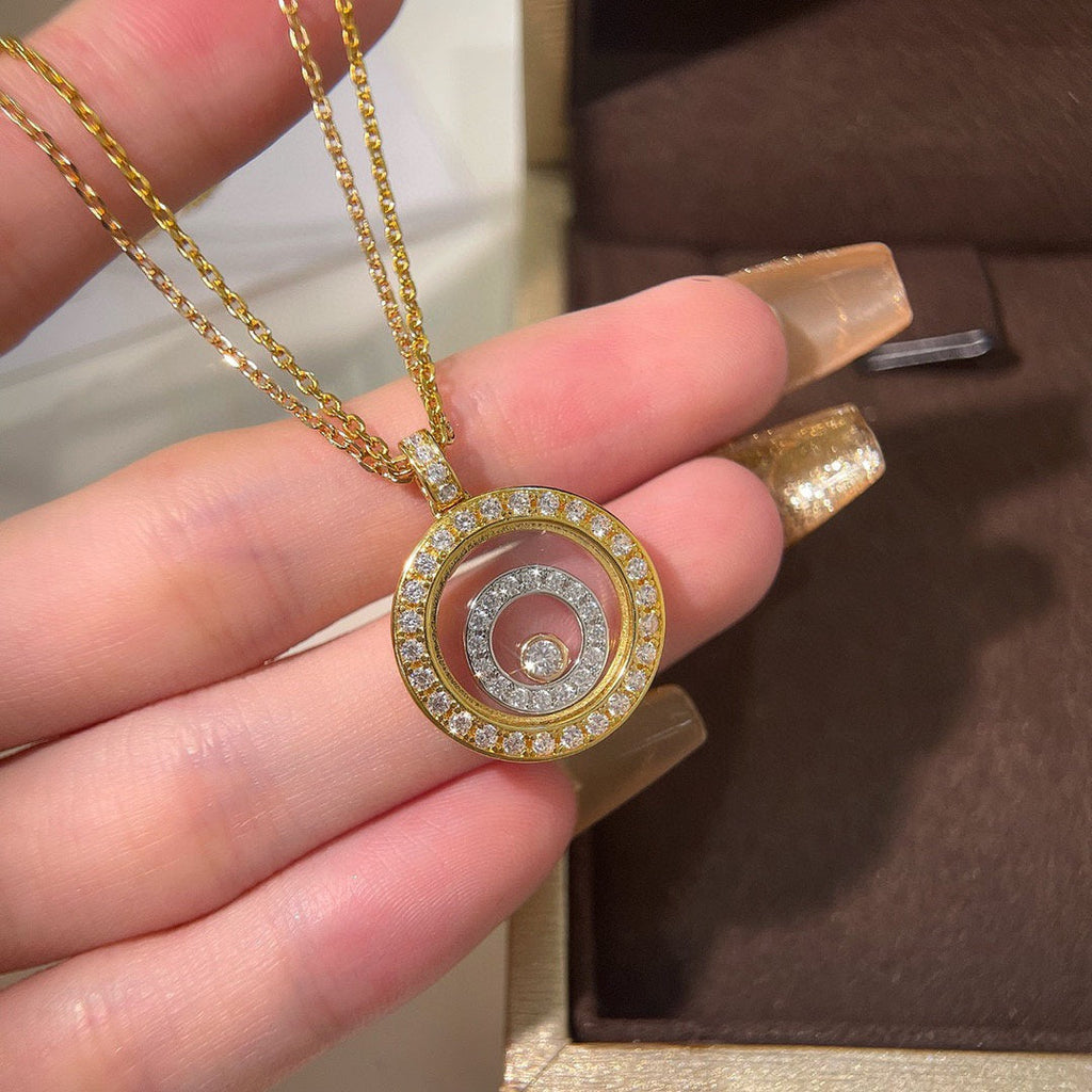 Chopard Happy Heart Cubic Zirconia Gold Necklace