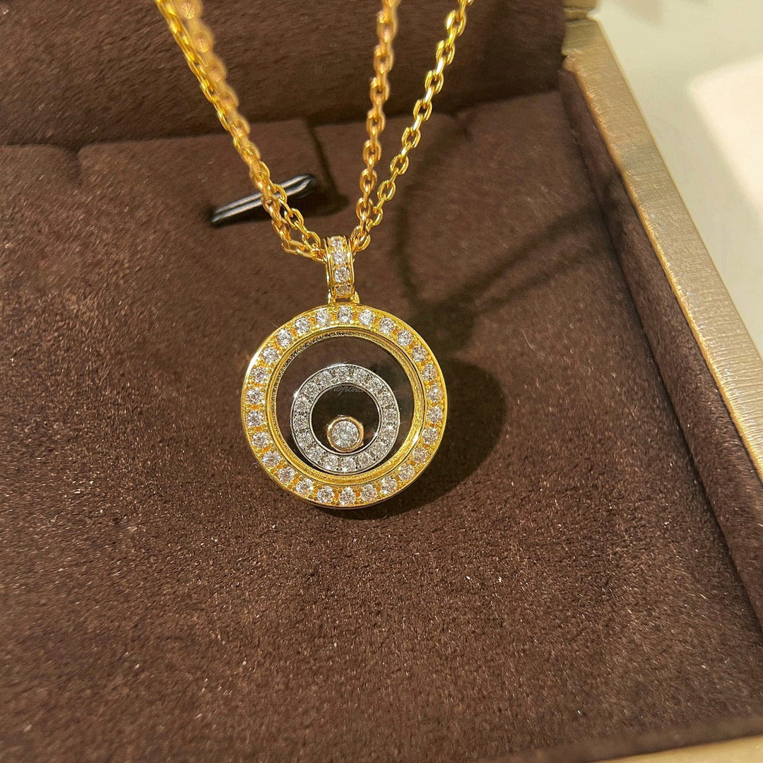 Chopard Happy Heart Cubic Zirconia Gold Necklace