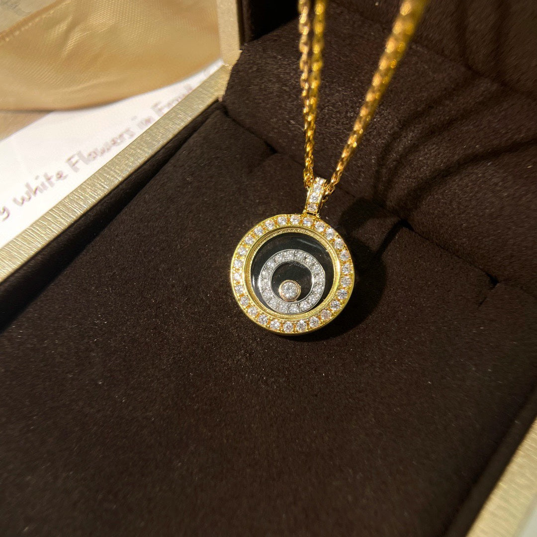 Chopard Happy Heart Cubic Zirconia Gold Necklace