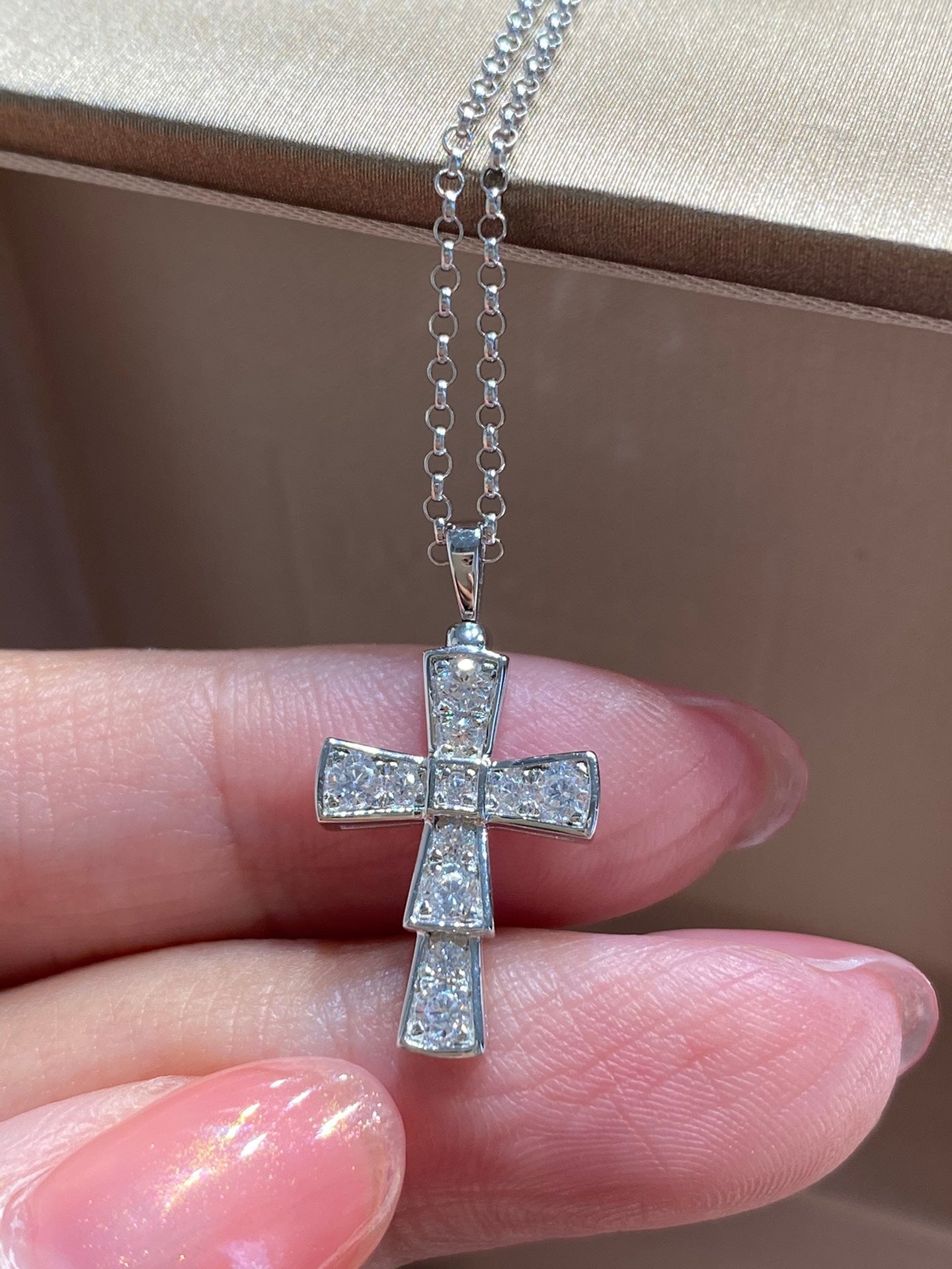 Bvlgari Croce Pendant Cubic Zirconia Necklace