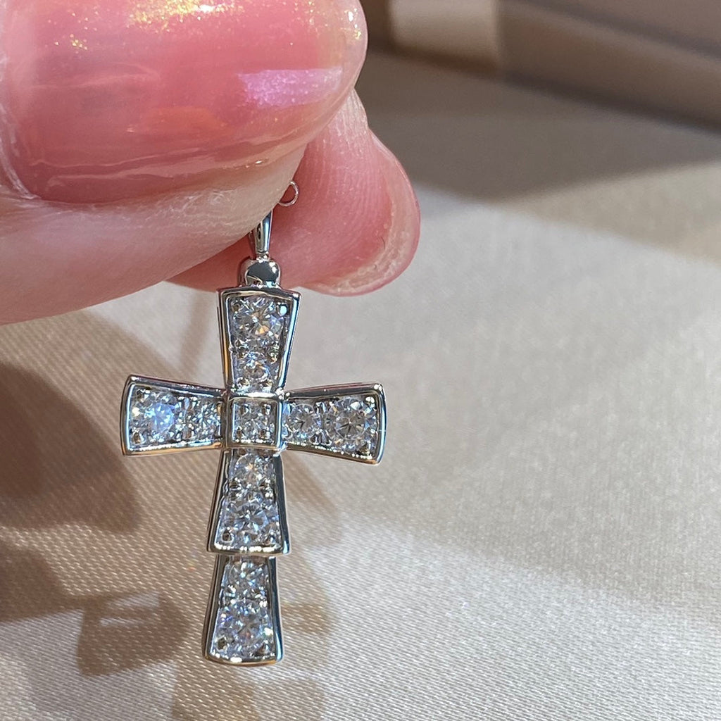Bvlgari Croce Pendant Cubic Zirconia Necklace