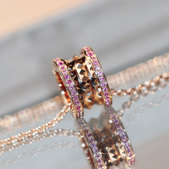 Bvlgari Zero 1 Rock Pink Gold Pink Cubic Zirconia Necklace