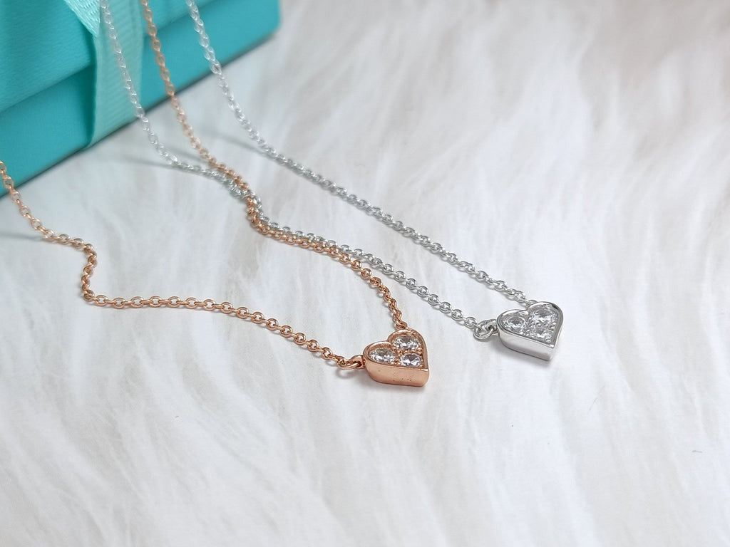 Tiffany Heart 3 Cubic Zirconia Pendant Necklace