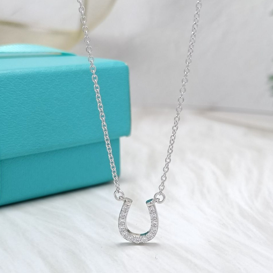 Tiffany U Cubic Zirconia Pendant Necklace