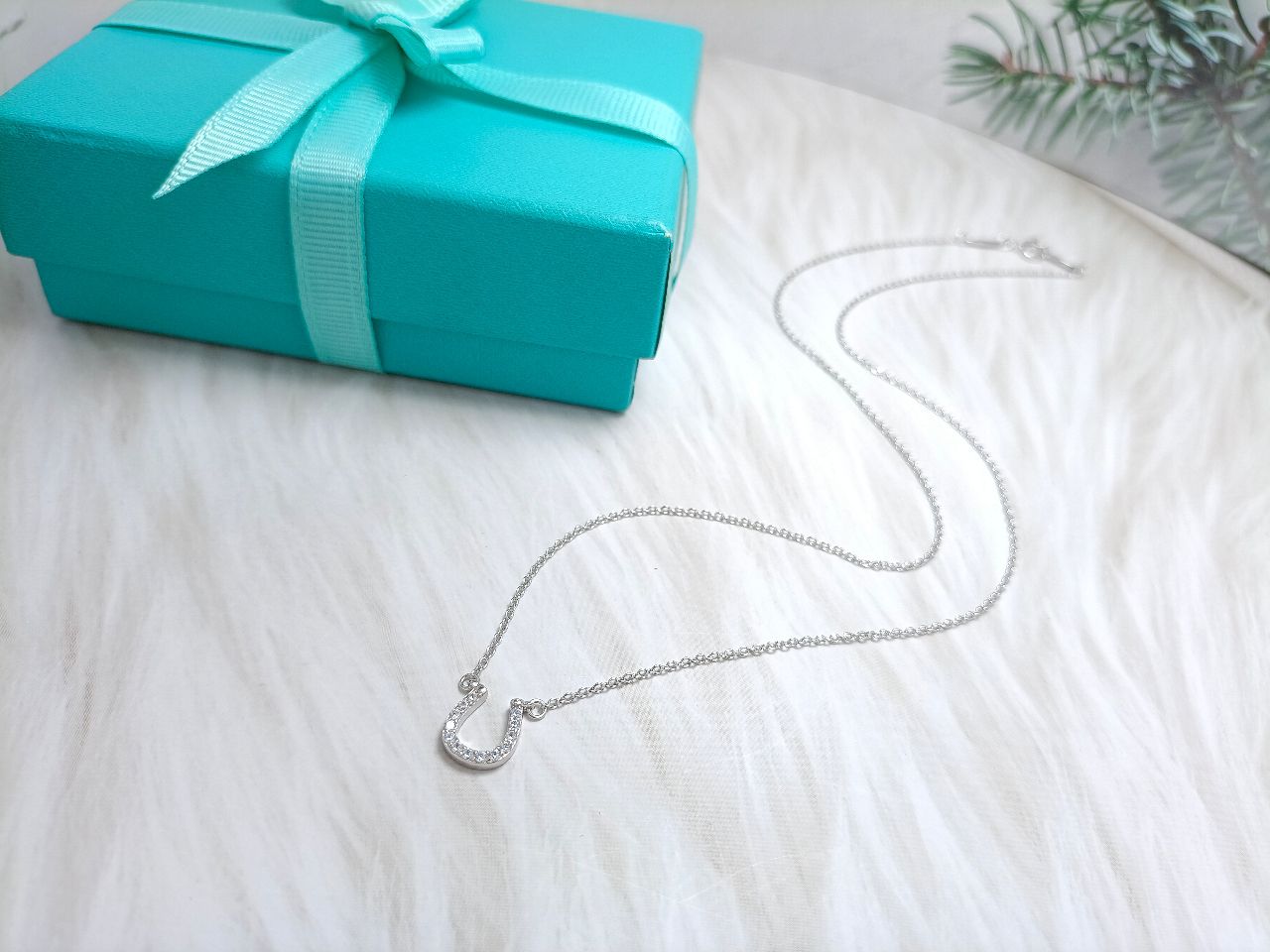 Tiffany U Cubic Zirconia Pendant Necklace