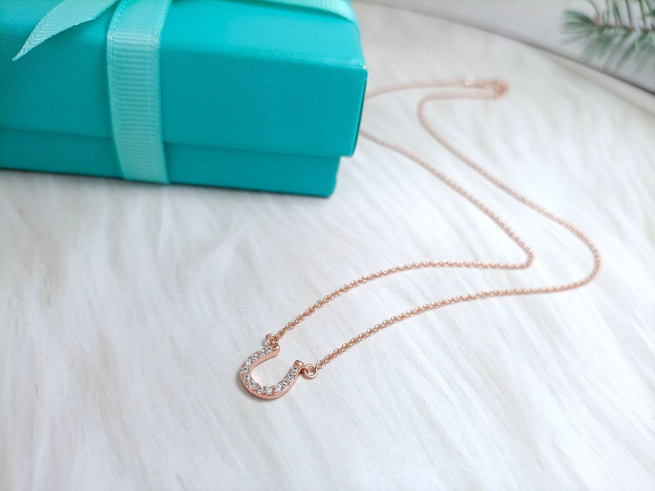 Tiffany U Cubic Zirconia Pendant Necklace