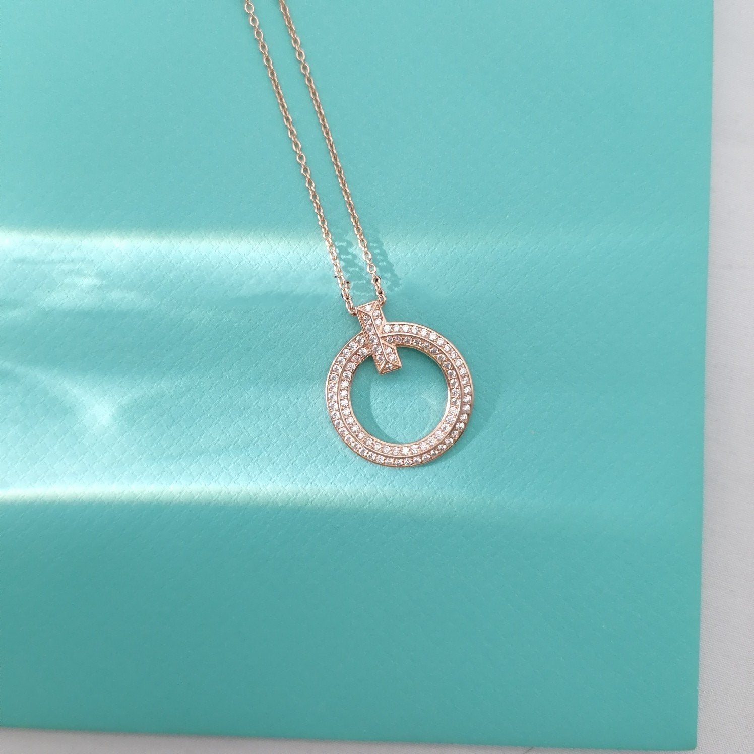 Tiffany T Wire Pendant Cubic Zirconia Necklace