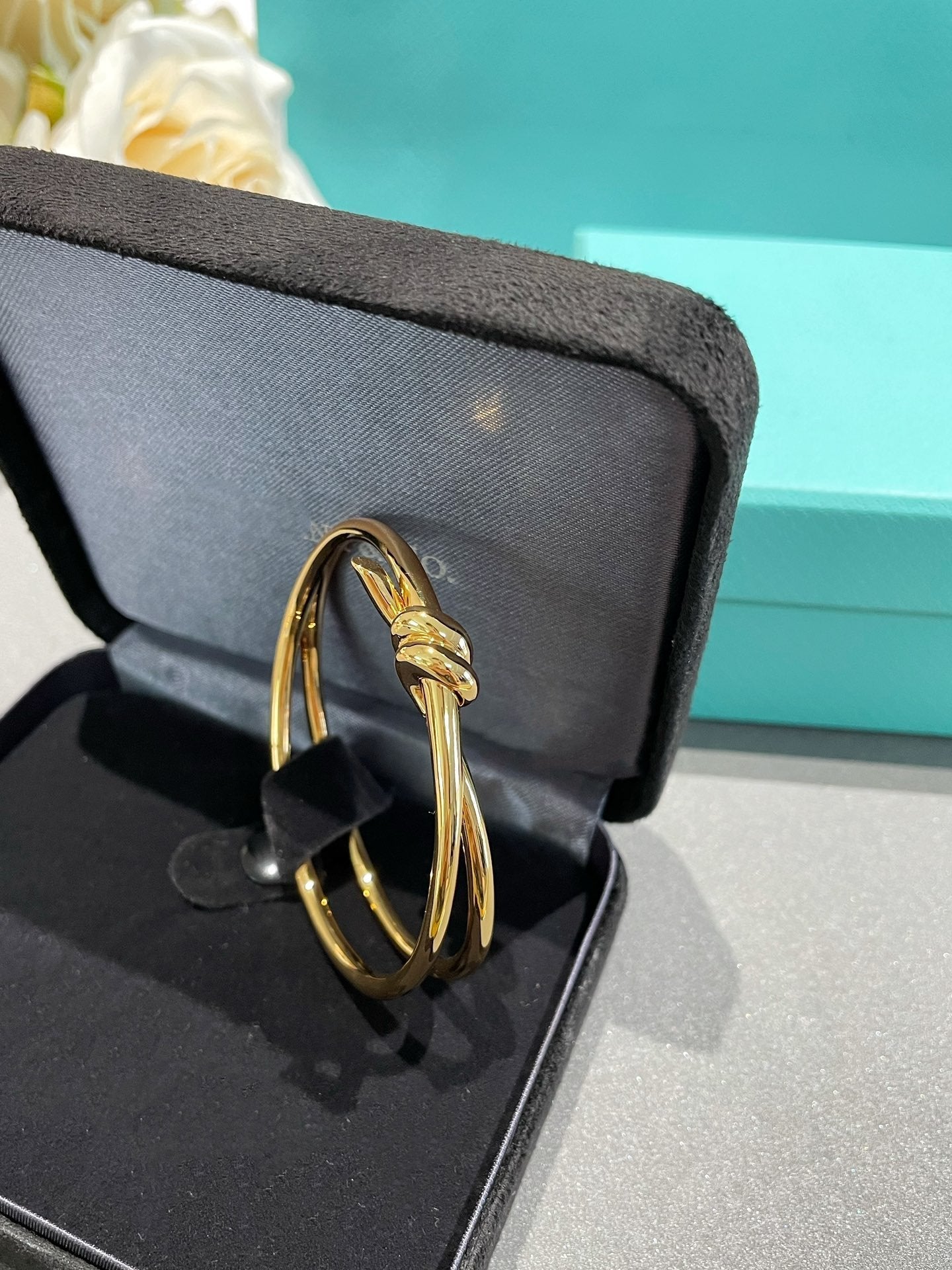 Tiffany Knot Double Row Gold Bracelet