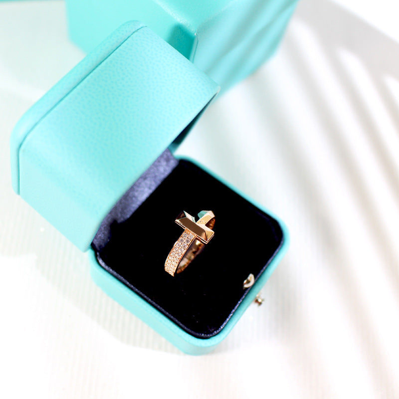 Tiffany T1 Narrow Cubic Zirconia Pink Gold Ring