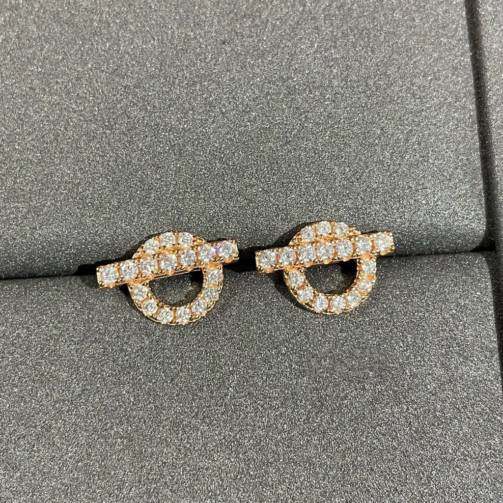 Hermes Echappee Mini Cubic Zirconia Stud Earrings