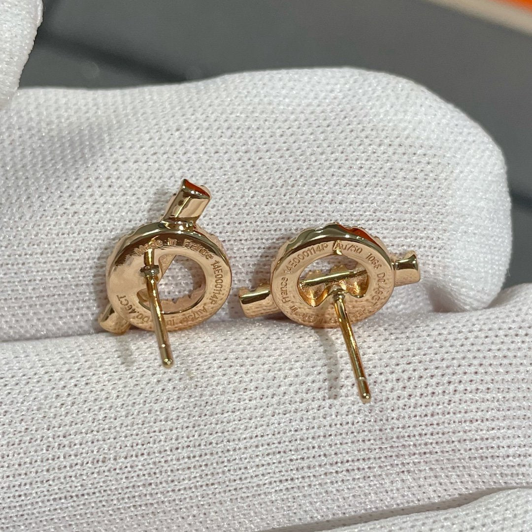 Hermes Echappee Mini Cubic Zirconia Stud Earrings