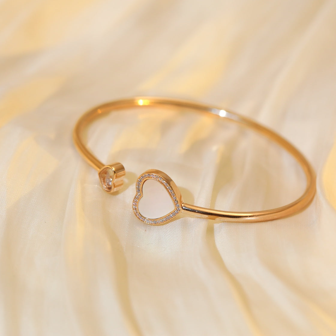 Chopard Happy Heart Bracelet Pink Gold Cubic Zirconia