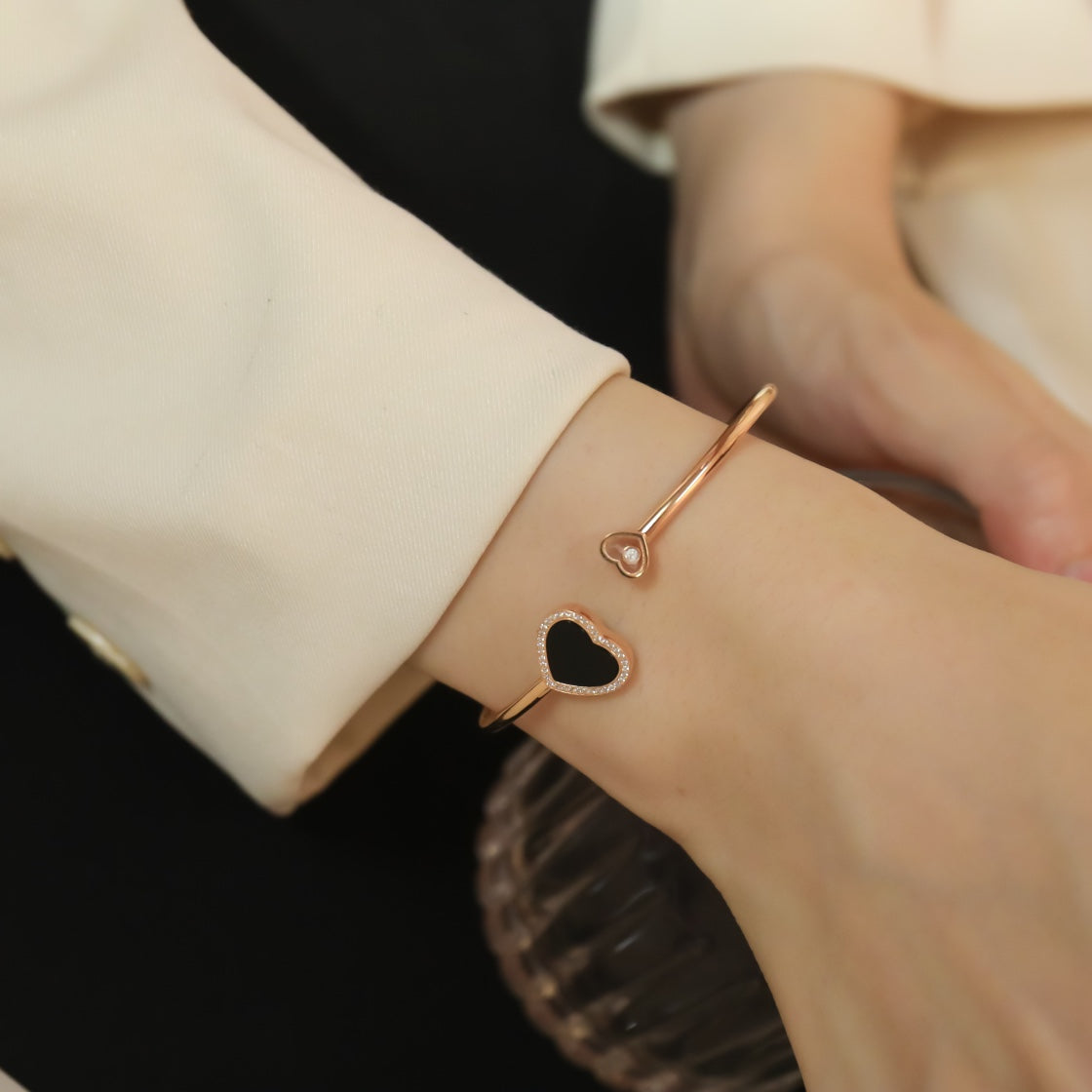 Chopard Happy Heart Bracelet Pink Gold Cubic Zirconia