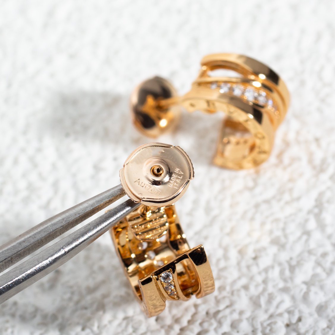 Bvlgari Zero 1 Pink Gold Cubic Zirconia Earrings
