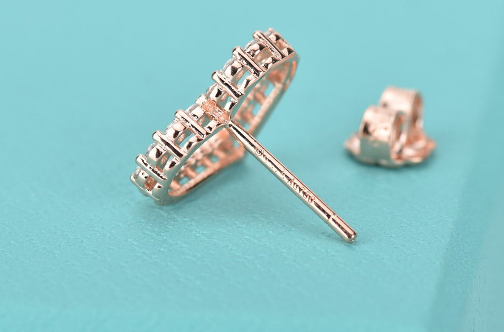 Tiffany Open Heart Stud Cubic Zirconia Earrings