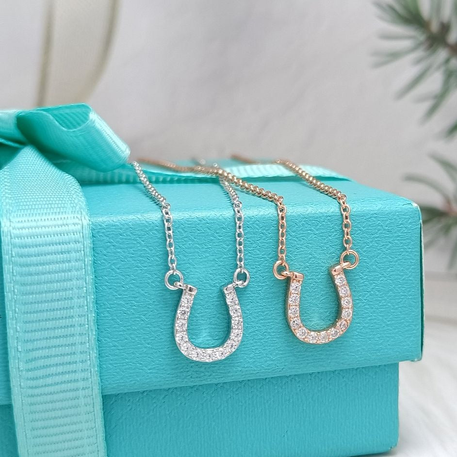 Tiffany U Pendant Cubic Zirconia Necklace