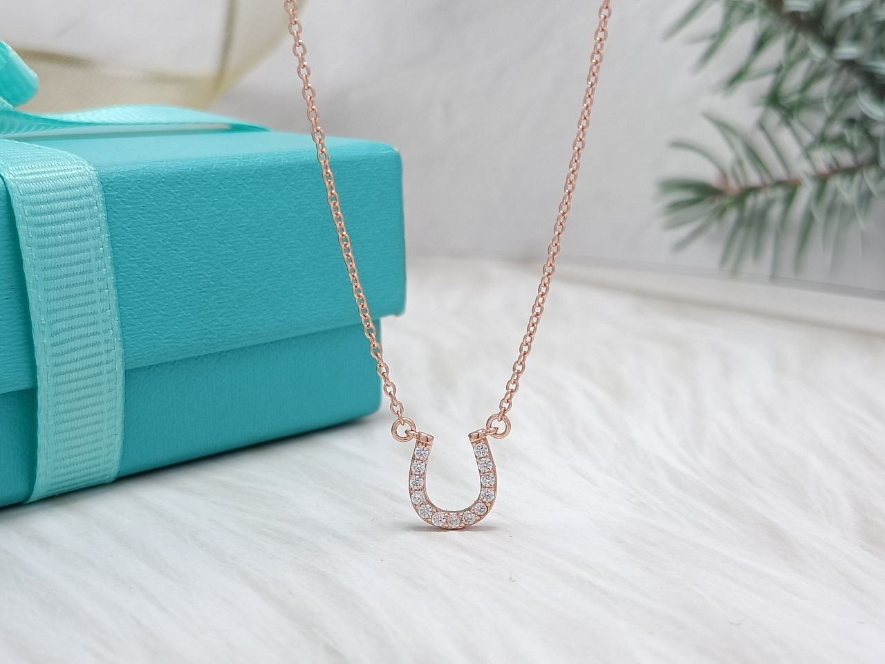 Tiffany U Pendant Cubic Zirconia Necklace