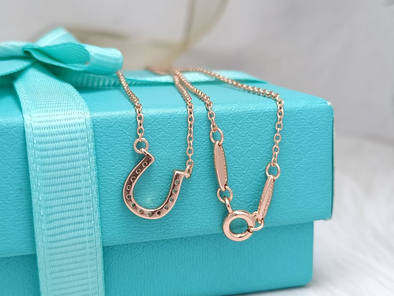 Tiffany U Pendant Cubic Zirconia Necklace