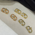 Dior Petit CD Cubic Zirconia Gold Stud Earrings