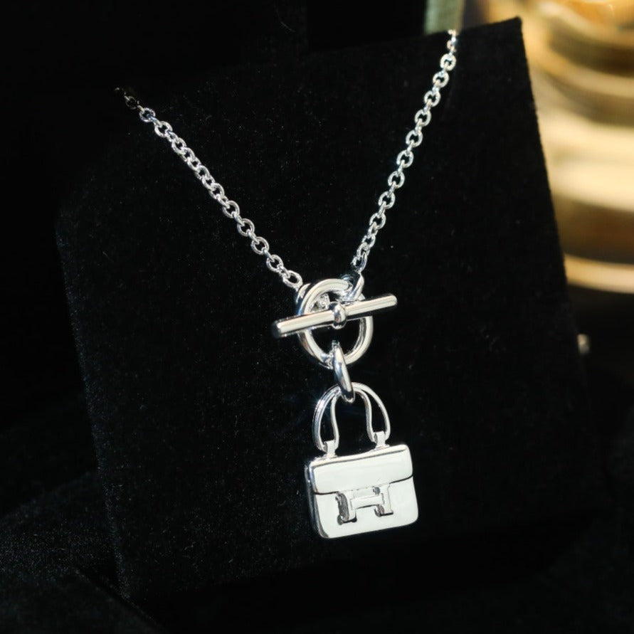 Hermes Pop H Pendant Silver Necklace