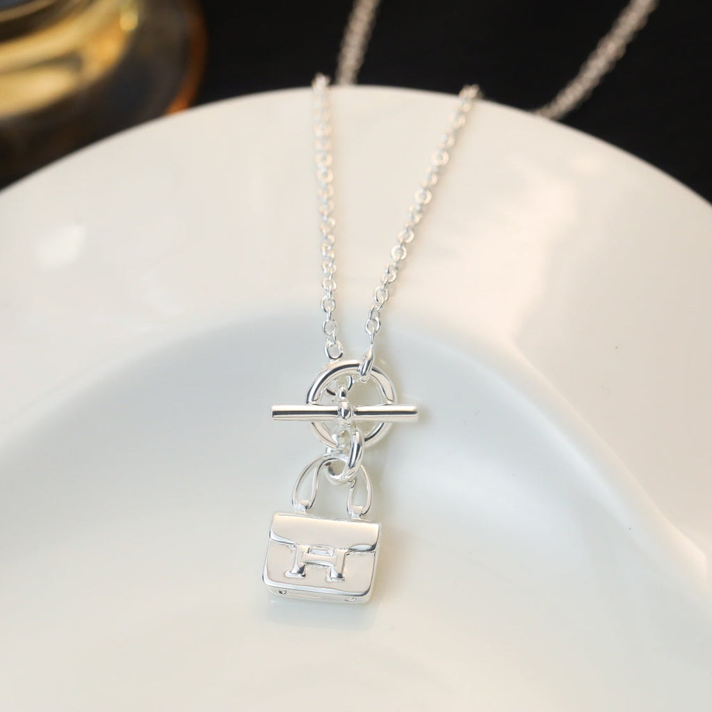Hermes Pop H Pendant Silver Necklace