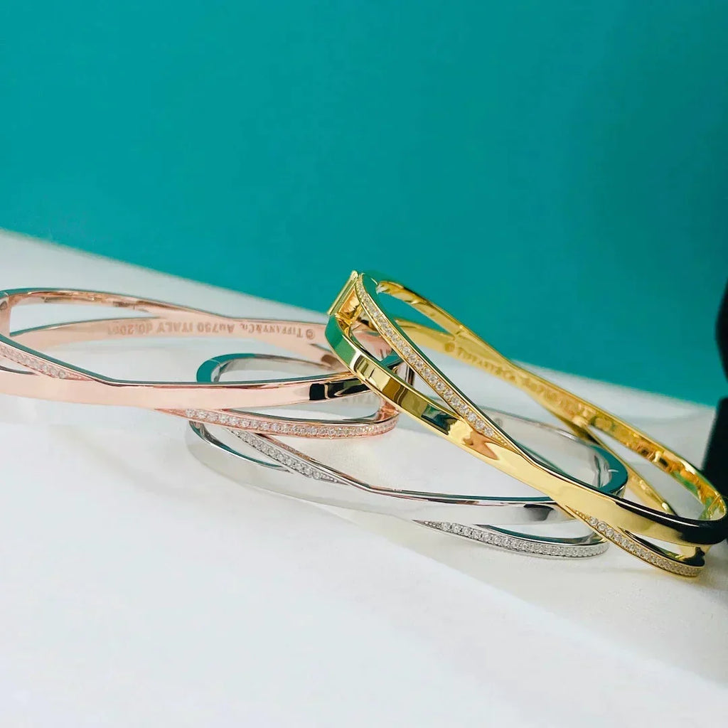Tiffany Narrow Hinged Banglein with Cubic Zirconia Small