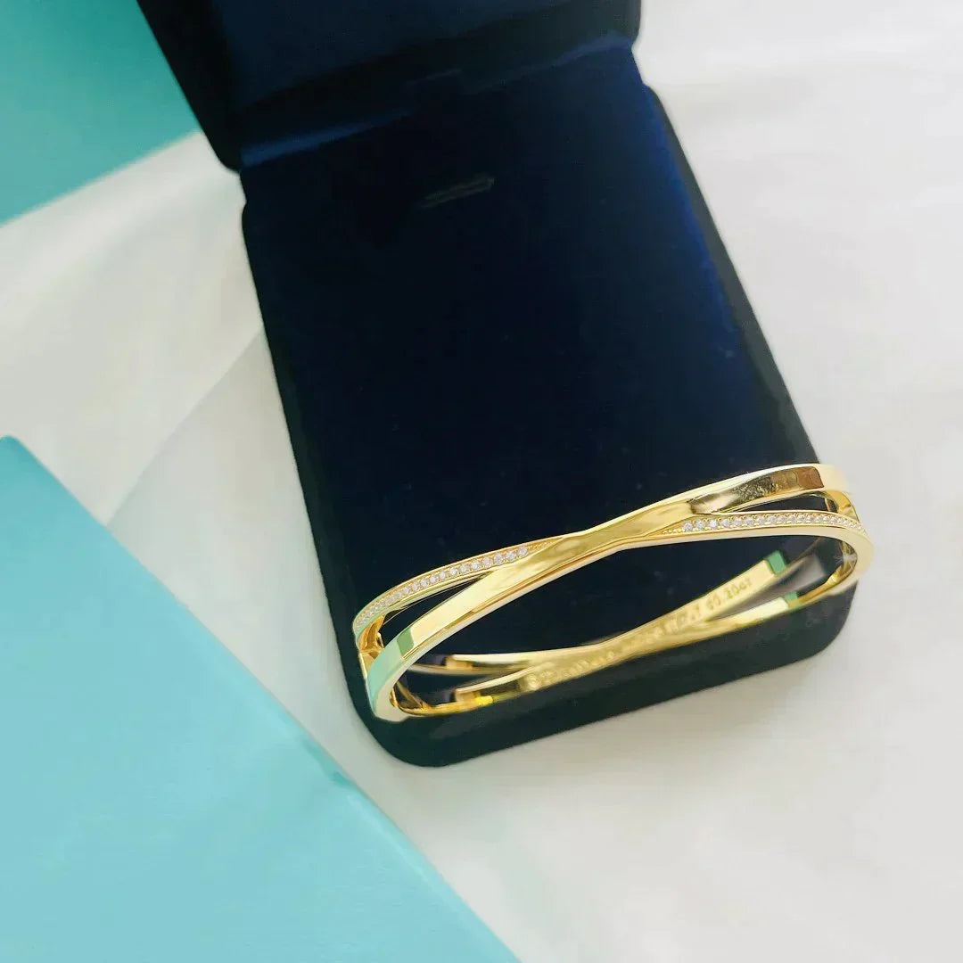 Tiffany Narrow Hinged Banglein with Cubic Zirconia Small