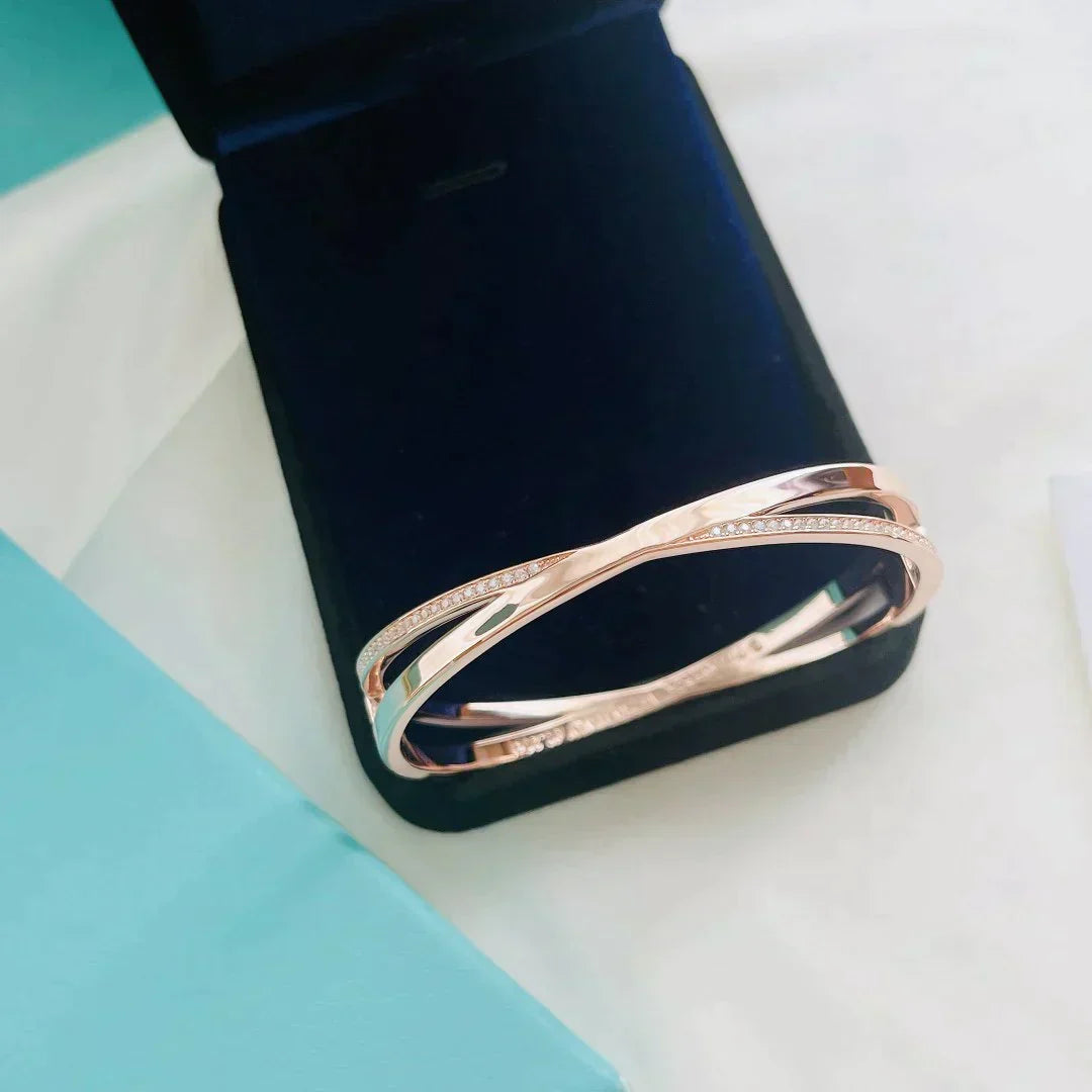 Tiffany Narrow Hinged Banglein with Cubic Zirconia Small